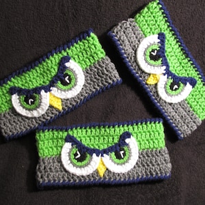Crochet Seahawk EYES Ear Warmer - Adult Small, Medium or Large - Made to Order
