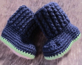 Crochet Snugg Booties Customizable in 1 to 3 colors - Available in Newborn to 12 Month Sizes