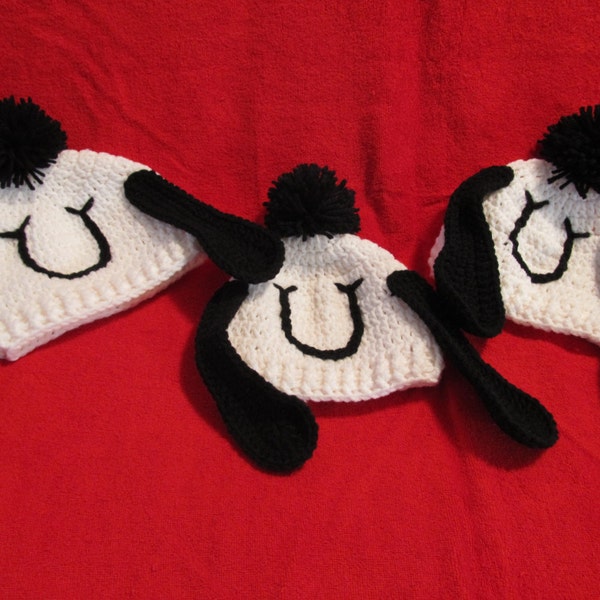 Crochet Pattern for Happy Snoopy Hat/Beanie - Baby to Adult Sizes