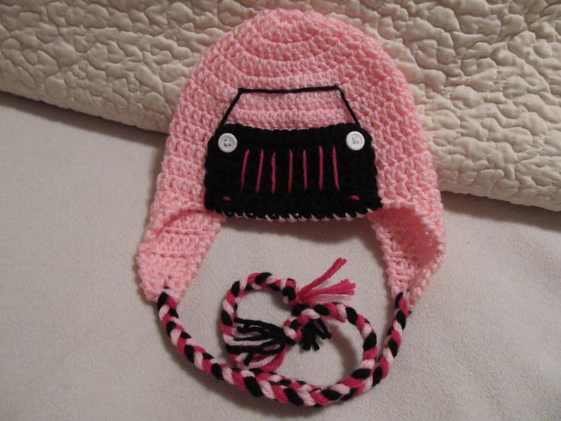 Crochet Jeep/Truck Hat - Baby to Adult Sizes in Tough Outdoor Colors **NEW - add a matching Diaper Cover for Baby - Made to Order image 3