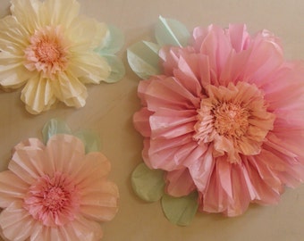 NEW! Set of 3 Giant Paper Flowers (Mid Pink)- Perfect Decorations for Wedding,Birthday Party&Baby Shower