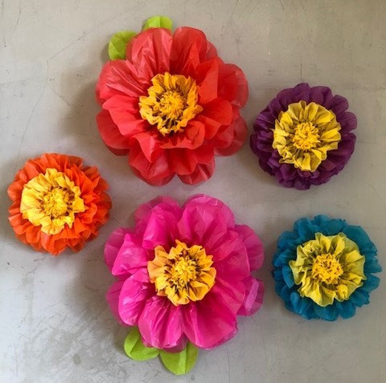 Fiesta Set of 5 Large Paper Flowers Perfect Decorations for Wedding,Birthday Party&Baby Shower image 1