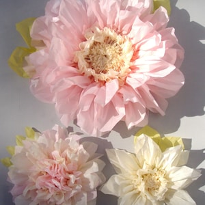 Set of 3 Giant Paper Flowers Light Pink Perfect Decorations for Wedding,Birthday Party&Baby Shower image 1