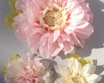 Set of 3 Giant Paper Flowers (Light Pink)- Perfect Decorations for Wedding,Birthday Party&Baby Shower