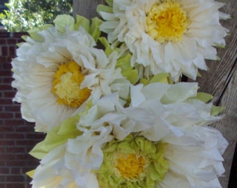 Set of 3 Giant Paper Flowers (Vanilla) - Perfect Decorations for Wedding,Birthday Party&Baby Shower