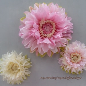 Decoraciones para primer cumpleaños - Juego de 3 flores gigantes de papel (rosa) - Decoraciones perfectas para bodas, fiestas de cumpleaños y baby shower