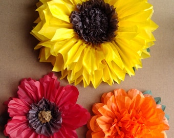 Fall Wedding - Set of 3 Giant Paper Flowers