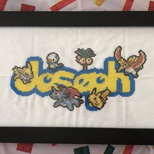 Pattern Only - Create Your Own Collectable Monster Name Cross Stitch Pattern
