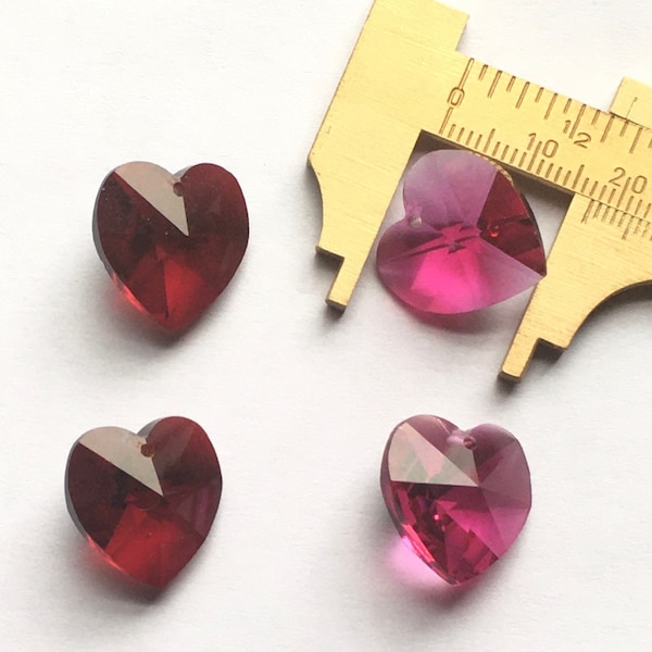 18mm or 10mm Swarovski crystal heart