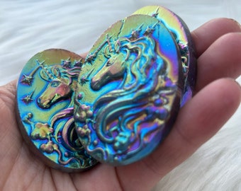 Super Flashy Aura labradorite Unicorn Disks