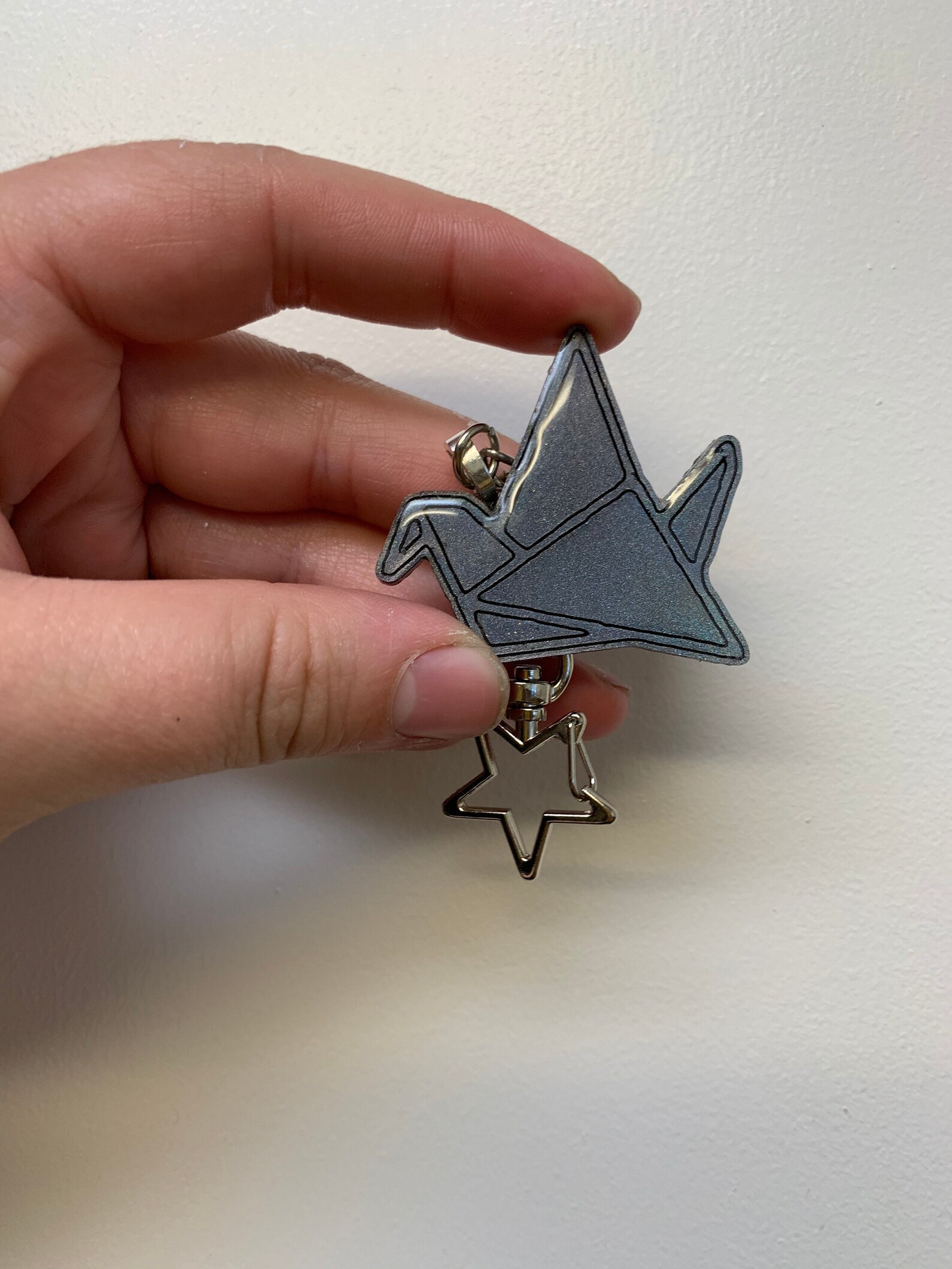 Paper crane charm / Keychain Etsy