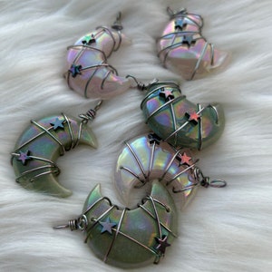 Aura Rose or Green Moon with star pendent