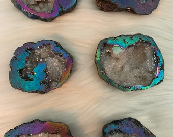 Angel Aura Geode – Blue Purple Sparkle Crystal, One-of-a-Kind