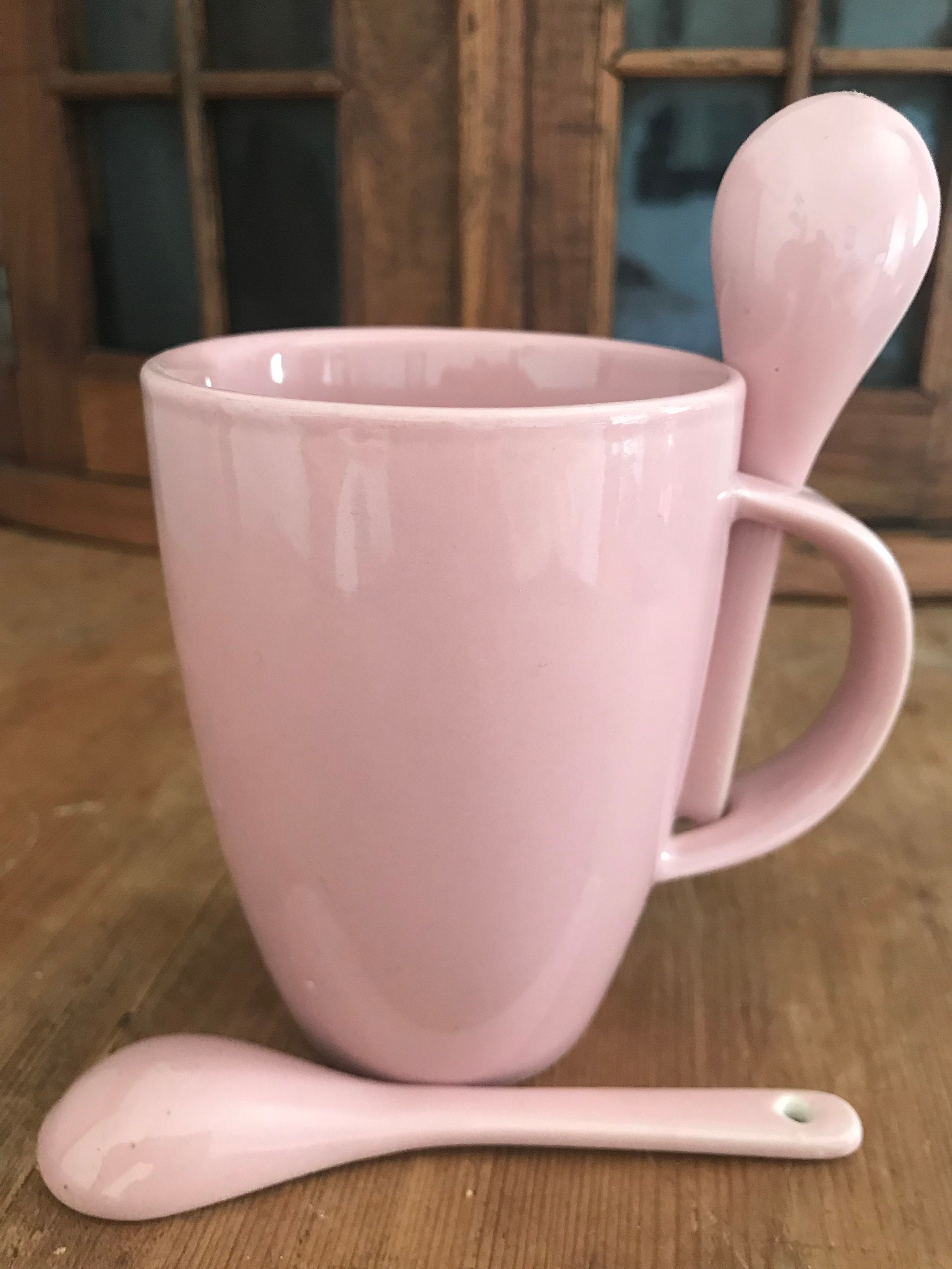 Mug en Céramique Vintage et Deux Cuillères