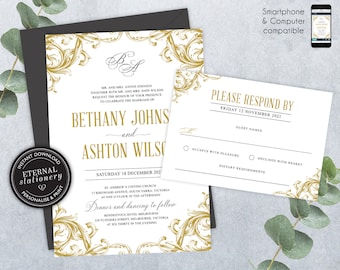 Filigree Invitations Etsy