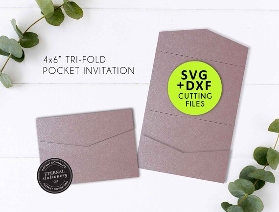 4x6 Pocket Wedding Invitation Template Pocket Invitation Svg Etsy