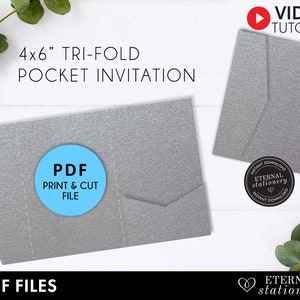 4x6 Pocket Wedding Invitation Template PDF, Pocket Invitation, pocket wedding invitation, pocket envelope, pocket folio, pocket folio