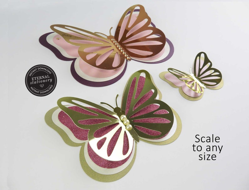 Download 3D Butterfly Cutting File Templates Paper Butterfly SVG ...