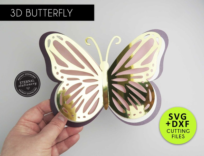 Download Large 3D Butterfly Cutting File Template Paper Butterfly ...