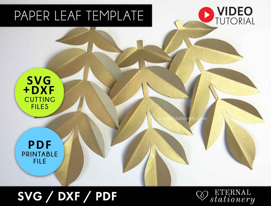 Leaf SVG Bundle: Paper Leaf Template, Laser Cut Files (PDF) - Etsy