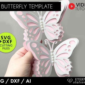 Butterfly SVG, 3D Butterfly svg, Butterfly template, Layered Butterfly svg, Butterfly wall decor, svg bundle, Svg files for cricut, cut file