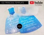 DIY Ice Princess Dress Party Invitation Template, Princess Birthday Party Invitation, Editable Template, Microsoft Word, printable