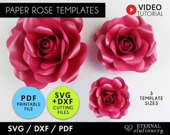 Flores de papel svg, Plantilla de rosa de papel pequeña, Flores de papel, Plantilla de rosa, Rosa Svg, Fondo de flores, Plantilla de flor de papel, cricut svg