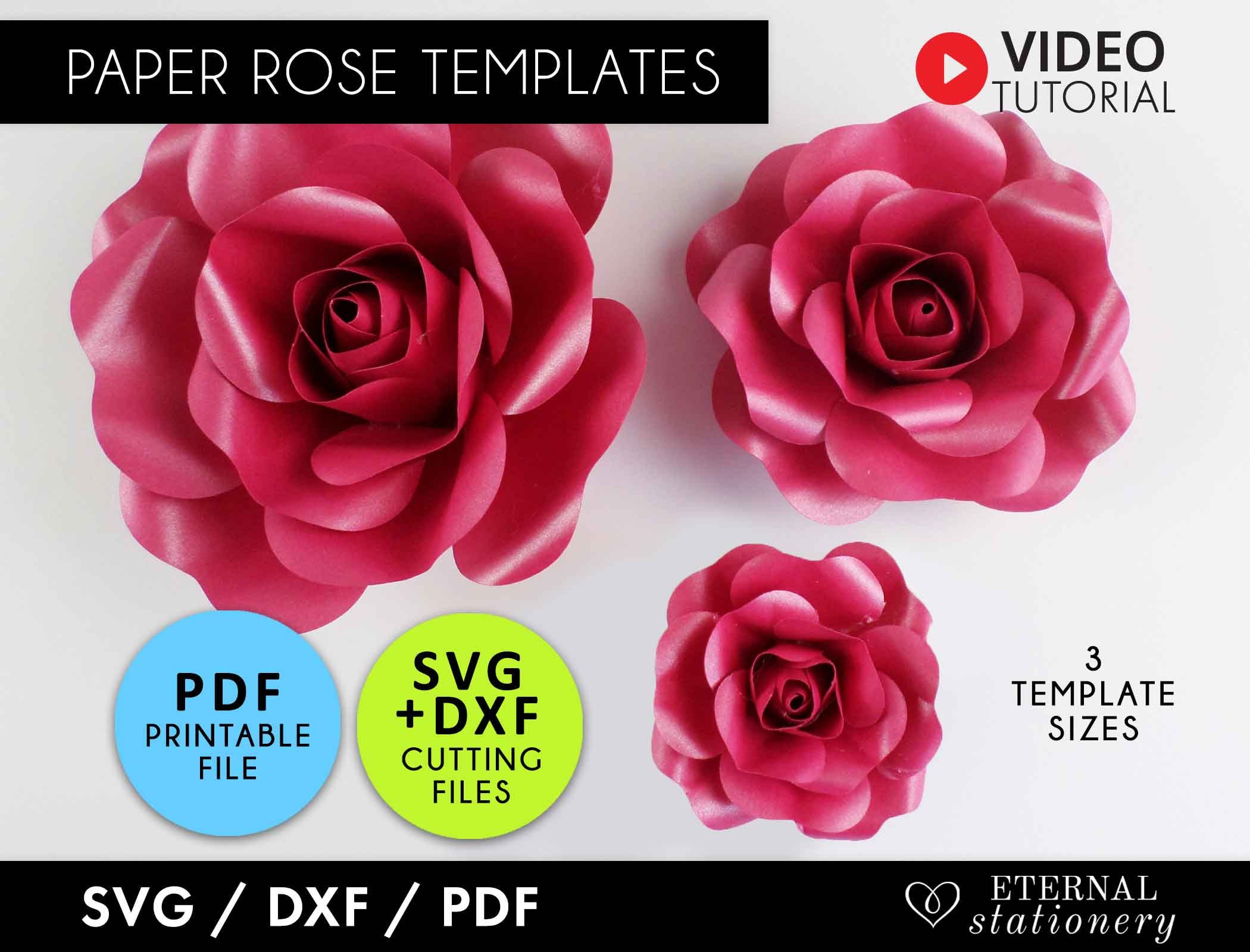 Rose SVG Cut File Template for Cricut and Silhouette – Digital Art
