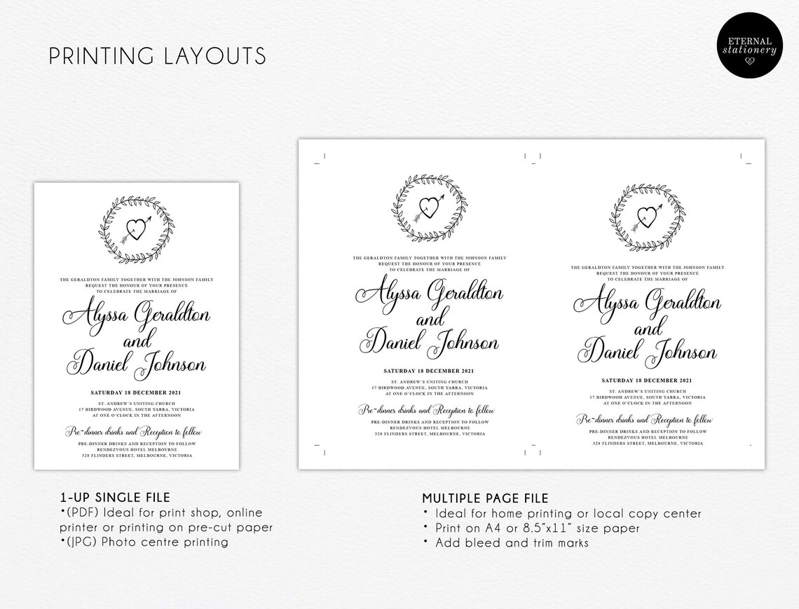 Pocket Wedding Invitation Suite Rustic Wreath Kraft Etsy Australia