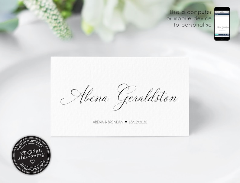 Table Tent Name Card Template from i.etsystatic.com