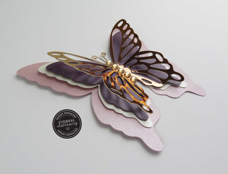 Download 3D Butterfly Cutting File Templates Butterfly SVG DXF ...