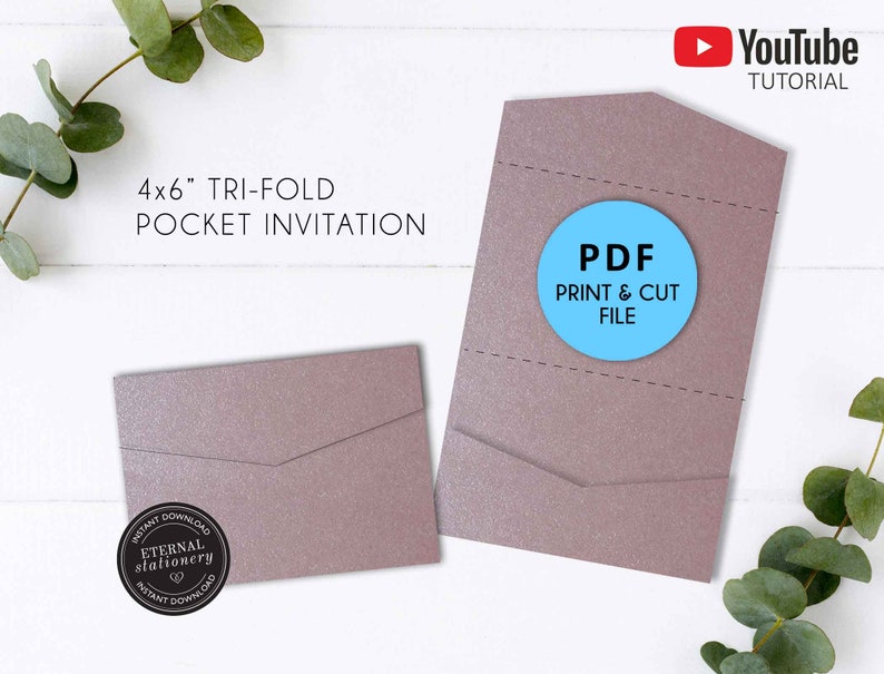 4x6 pocket wedding invitation template pdf pocket folio etsy