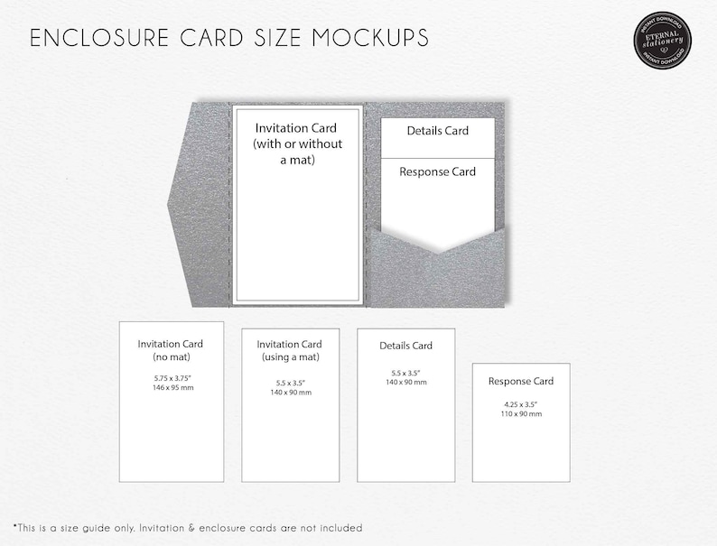 4x6 pocket wedding invitation template pdf pocket invitation etsy