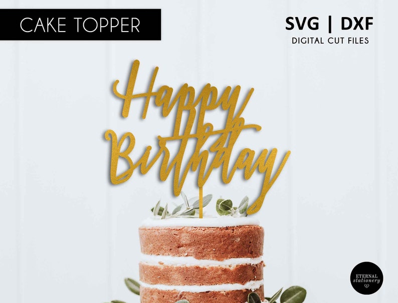 Download Happy Birthday Svg Svg Cutting File Scanncut Birthday Decoration Modern Happy Birthday Cake Topper Svg Dxf Cricut Silhouette Clip Art Art Collectibles