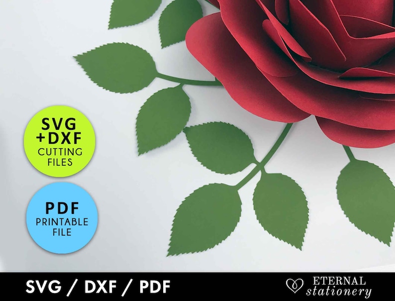 Rose Leaf SVG Template Leaves Svg Paper Flower Leaves Leaf Etsy Canada
