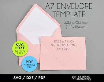 A7 Envelope SVG Template: 5x7 Invitation Liner