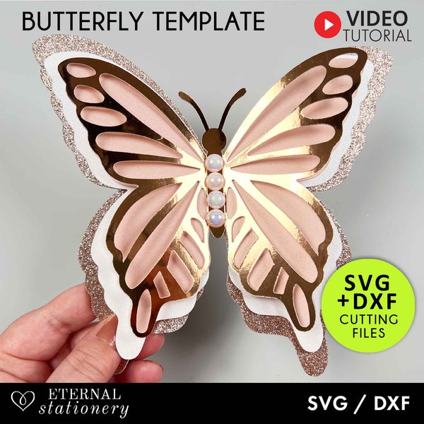 Butterfly SVG, 3D Butterfly Template, 3D Butterfly SVG, butterflies svg, Paper Butterfly SVG, layered butterfly, butterfly wall decor