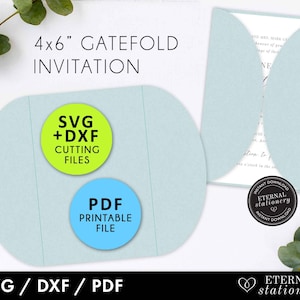Invitation de mariage 4x6, modèle d’invitation de mariage, SVG d’invitation de mariage, fichiers svg pour cricut, invitation découpée au laser, svg gatefold
