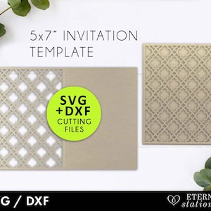 5x7 Wedding Invitation SVG, Laser Cut Invitation, wedding invitation template, wedding invitation svg, laser cut invitation, cricut svg