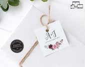 Floral Watercolour Gift Tag template, bonbonniere tags, wedding favour tag template, printable gift tags, thank you, bridal shower, Alina