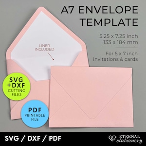 A7 Envelope Template with Liner | A7 Envelope SVG Template