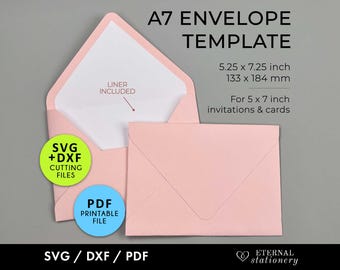 A7 Envelope Template with Liner | A7 Envelope SVG Template