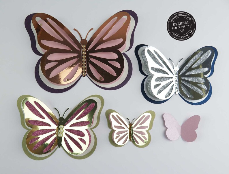 Download 3D Butterfly Cutting File Templates Butterfly SVG DXF ...