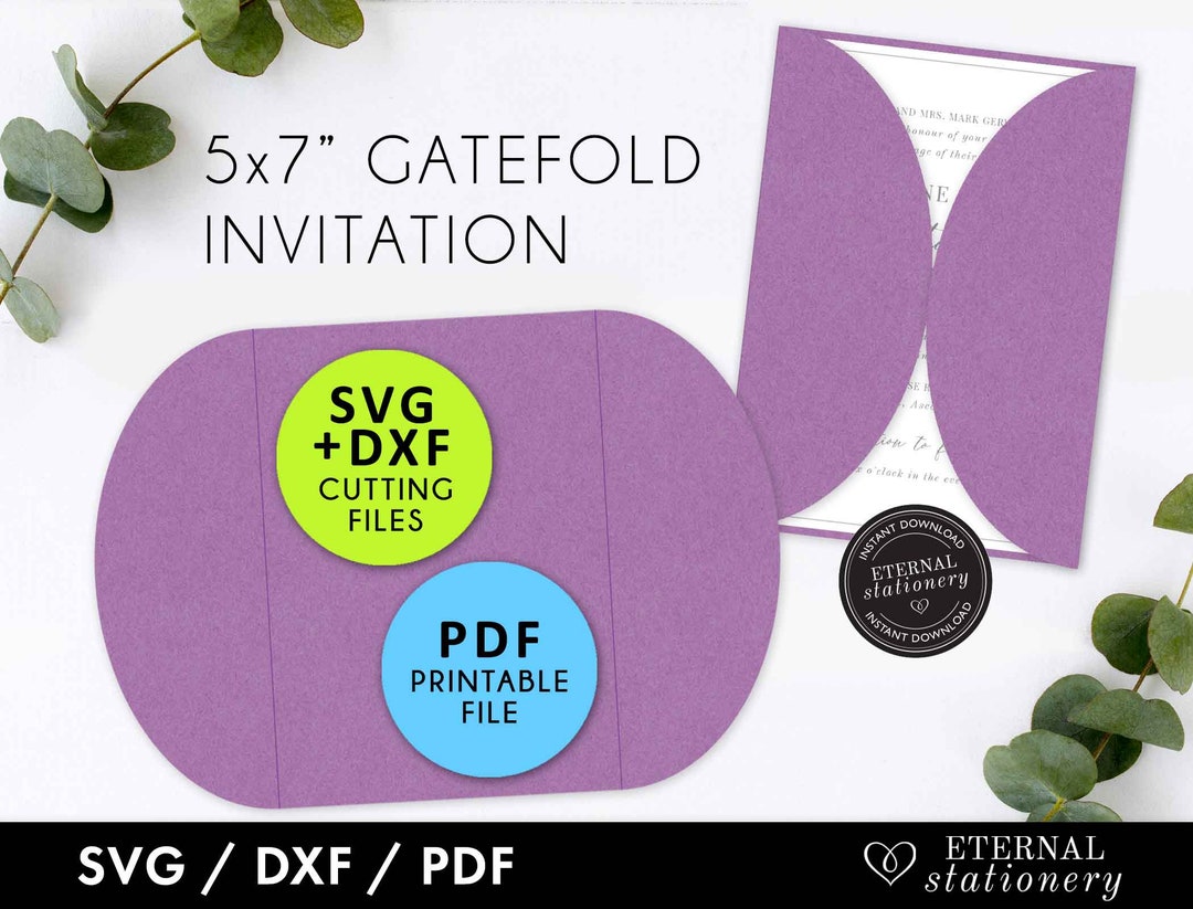 5x7 Gatefold Invitation Template, Gatefold Wedding Invitation, Wedding