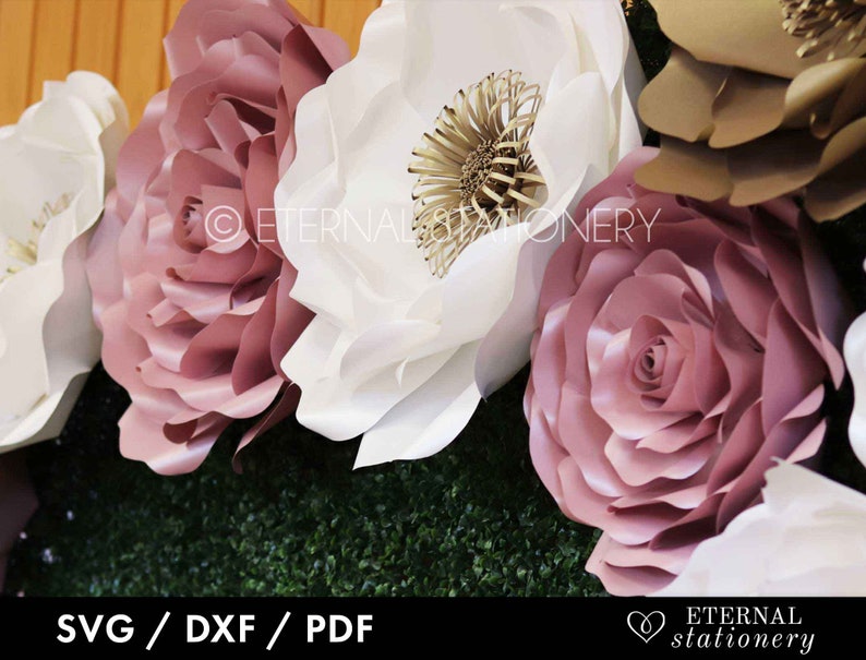 Paper Flower Template Paper Flower SVG DIY Paper Flowers Etsy