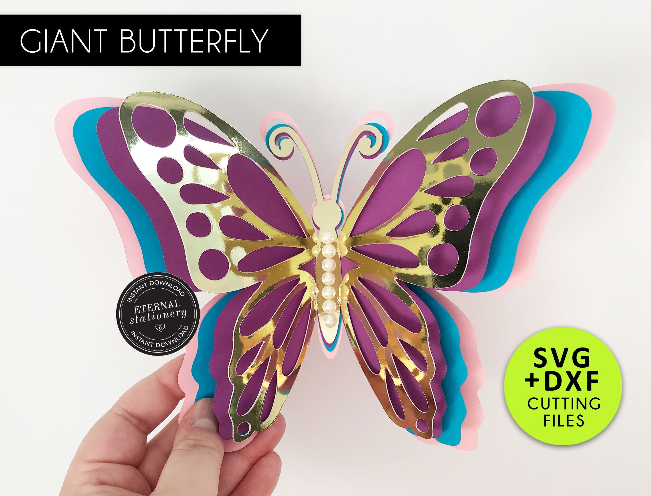 Download Giant 3d Butterfly Svg Template Paper Butterfly Svg Dxf Etsy