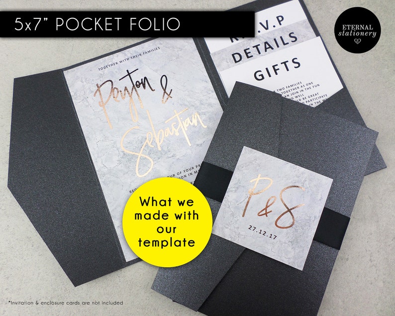 4x6 Pocket Wedding Invitation Template PDF Pocket ...