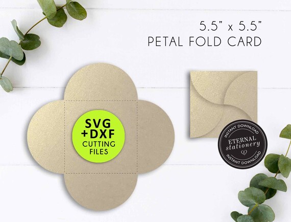 Download Square Petal Fold Invitation Card Svg Template Petal Fold Etsy