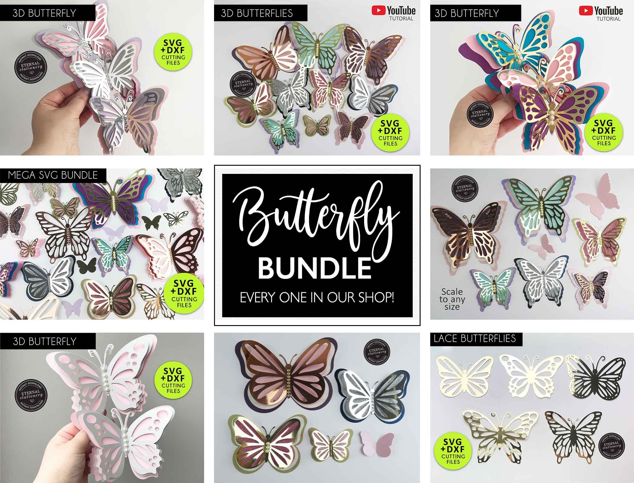 Download Mega Butterfly Svg Bundle Commercial Use Butterfly Cutting File Templates Butterfly Svg Dxf Butterfly Wall Decor