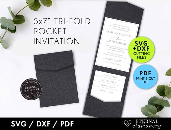 Panel Pocket 5x7 Invitation Template - Doc Format